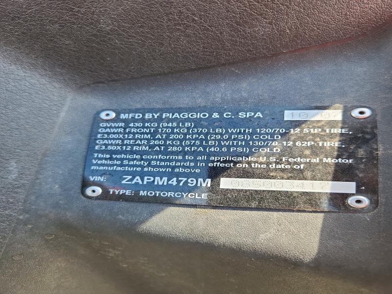 60920426 :رقم المزاد ، ZAPM479M085003417 vin ، 2008 Piaggio Mp3 مزاد بيع