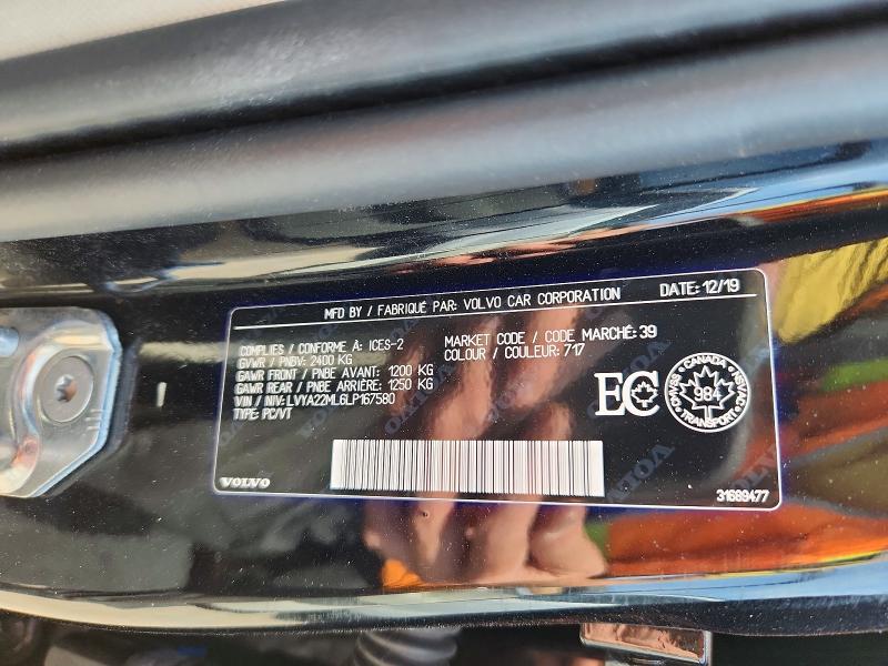 2020 Volvo S90 მანქანა იყიდება აუქციონზე, vin: LVYA22ML6LP167580, აუქციონის ნომერი: 59371996