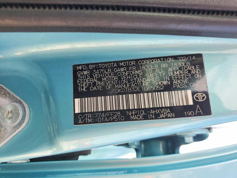 Продажа на аукционе авто 2014 Toyota Prius C, vin: JTDKDTB32E1065052, номер лота: 62002446