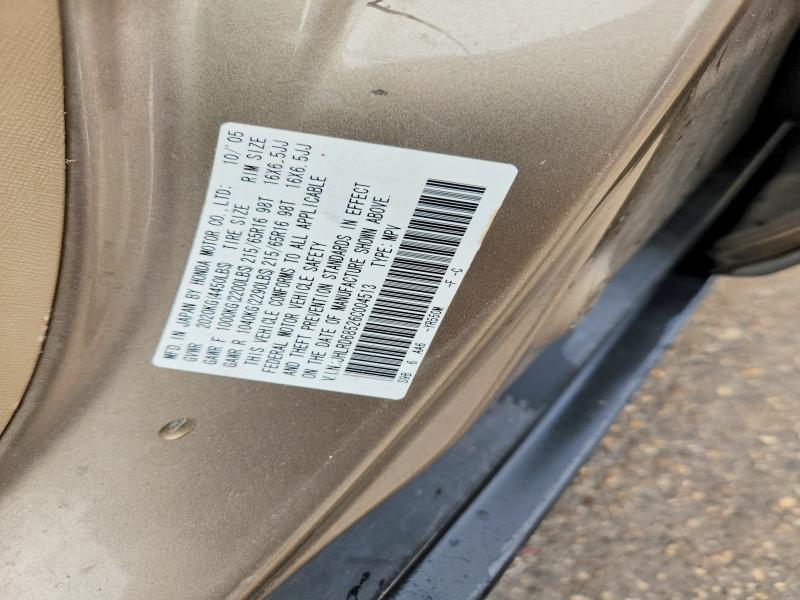 62059116 :رقم المزاد ، JHLRD68526C004513 vin ، 2006 Honda Cr-v مزاد بيع