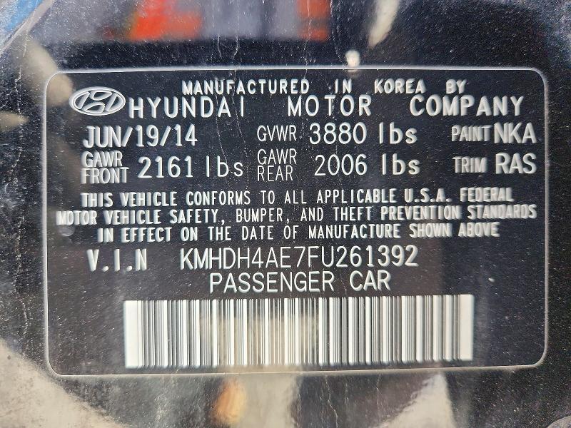 Aukcja sprzedaży 2015 Hyundai Elantra, vin: KMHDH4AE7FU261392, numer aukcji: 61694956
