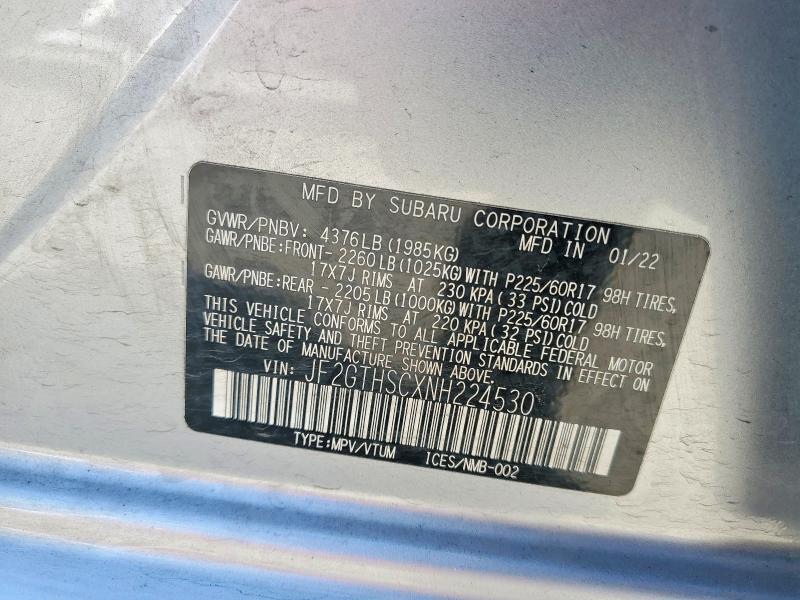Продажа на аукционе авто 2022 Subaru Crosstrek, vin: JF2GTHSCXNH224530, номер лота: 59175426