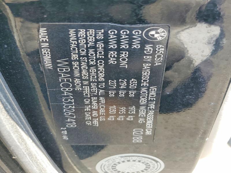 Продажа на аукционе авто 1988 Bmw 635, vin: WBAEC8413J3267418, номер лота: 60442126