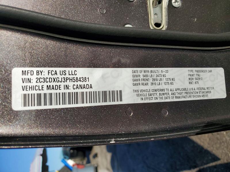 Aukcja sprzedaży 2023 Dodge Charger, vin: 2C3CDXGJ3PH584381, numer aukcji: 61889326