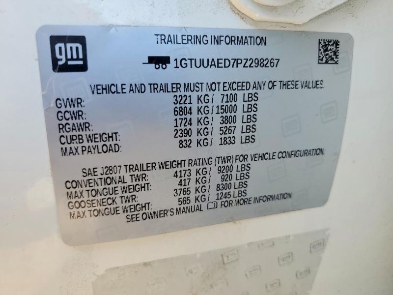 Aukcja sprzedaży 2023 Gmc Sierra, vin: 1GTUUAED7PZ298267, numer aukcji: 60648146