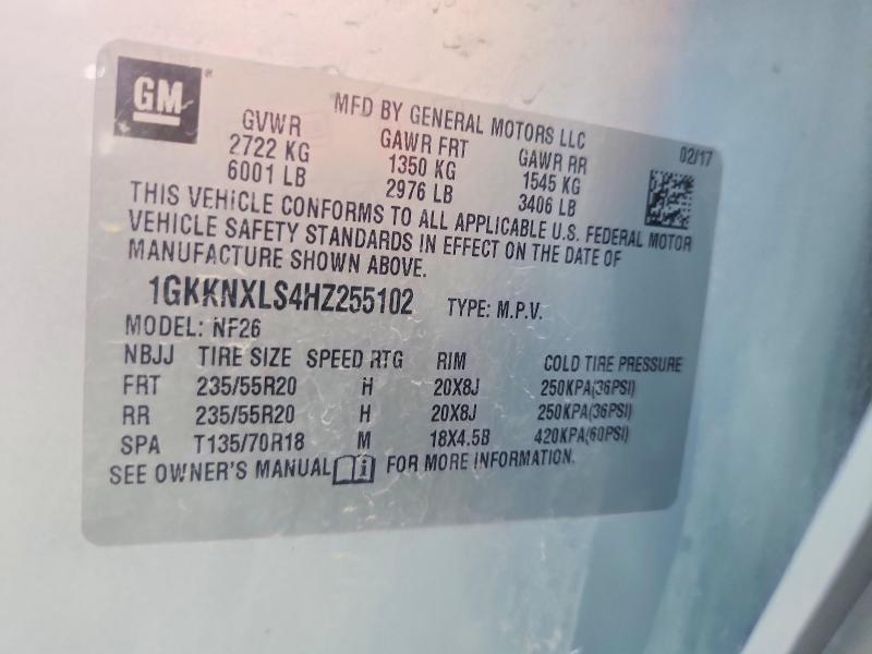 Продаж на аукціоні авто 2017 Gmc Acadia, vin: 1GKKNXLS4HZ255102, номер лоту: 95588415