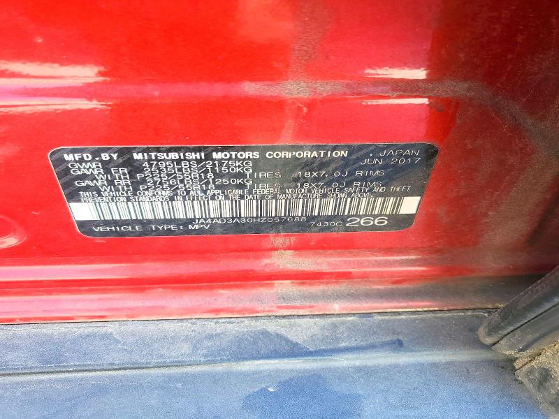 Продажа на аукционе авто 2017 Mitsubishi Outlander, vin: JA4AD3A30HZ057688, номер лота: 59823986