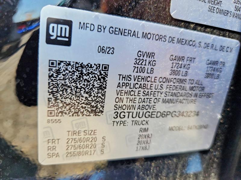 Продаж на аукціоні авто 2023 Gmc Sierra, vin: 3GTUUGED6PG343234, номер лоту: 60828636