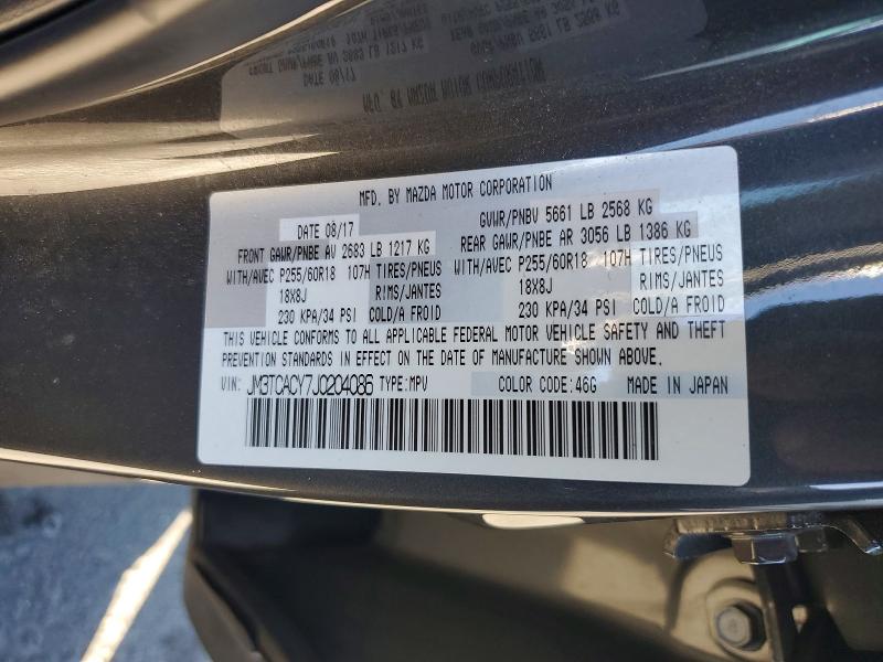 Продаж на аукціоні авто 2018 Mazda Cx-9, vin: JM3TCACY7J0204086, номер лоту: 62571186
