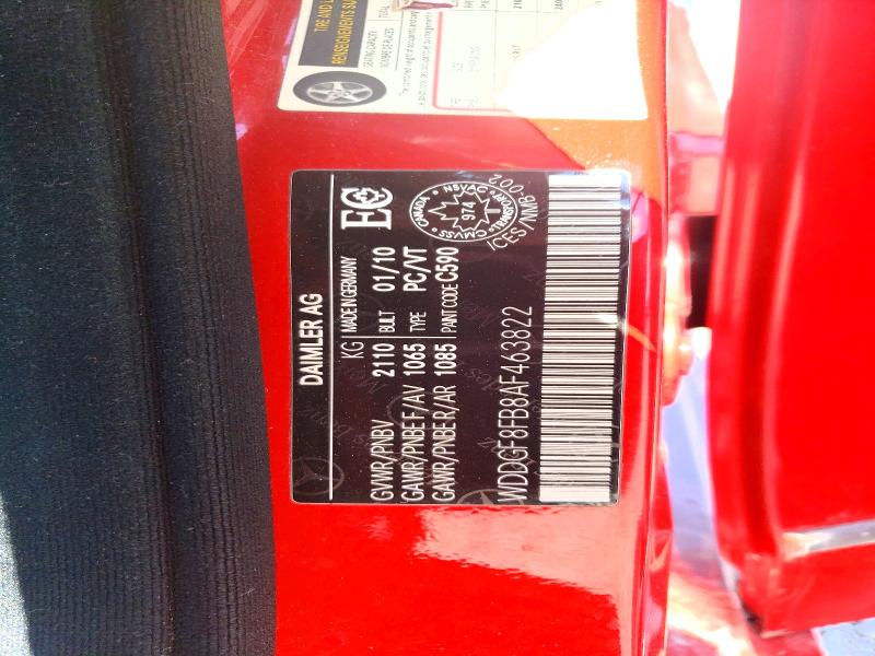 62714556 :رقم المزاد ، WDDGF8FB8AF463822 vin ، 2010 Mercedes-benz C مزاد بيع
