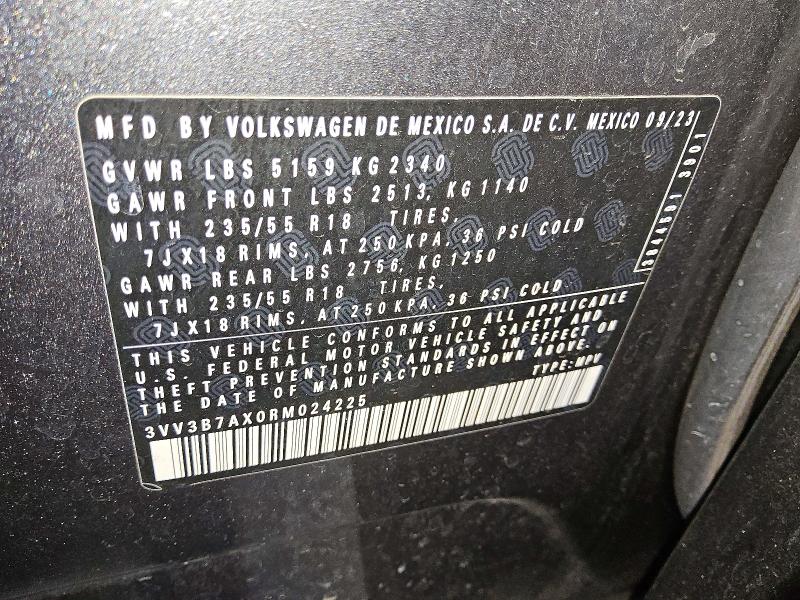63055876 :رقم المزاد ، 3VV3B7AX0RM024225 vin ، 2024 Volkswagen Tiguan مزاد بيع