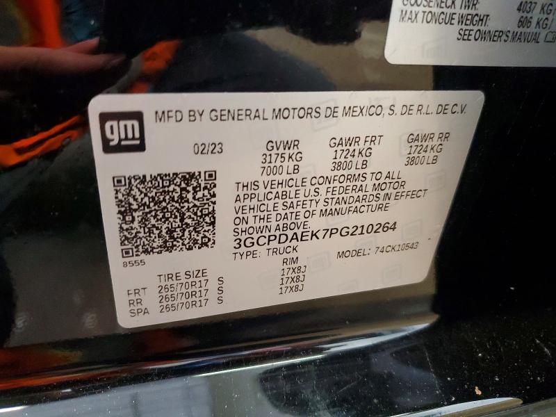 60797056 :رقم المزاد ، 3GCPDAEK7PG210264 vin ، 2023 Chevrolet Silverado مزاد بيع