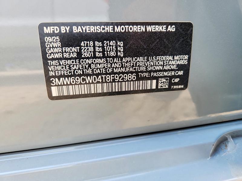 59738016 :رقم المزاد ، 3MW69CW04T8F92986 vin ، 2026 Bmw 330i مزاد بيع
