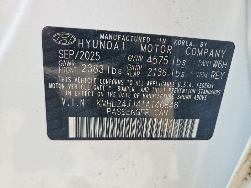 Продаж на аукціоні авто 2026 Hyundai Sonata Hybrid, vin: KMHL24JJ4TA140648, номер лоту: 60563016