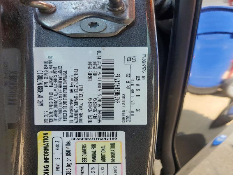 63023546 :رقم المزاد ، 3FA6P0K91FR247169 vin ، 2015 Ford Fusion مزاد بيع