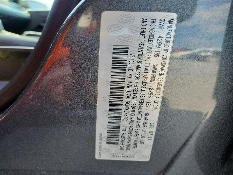 Aukcja sprzedaży 2012 Volkswagen Jetta, vin: 3VWLL7AJ6CM017582, numer aukcji: 62483316