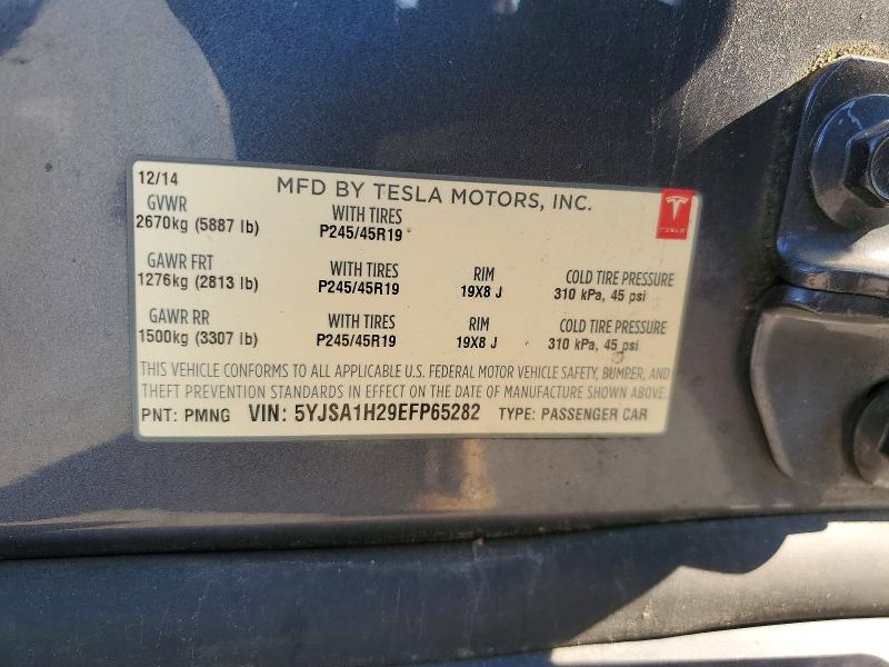 Продажа на аукционе авто 2014 Tesla Model S, vin: 5YJSA1H29EFP65282, номер лота: 61115346