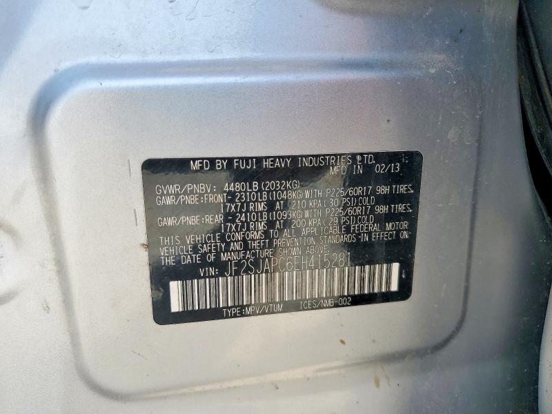 Aukcja sprzedaży 2014 Subaru Forester, vin: JF2SJAPC6EH415281, numer aukcji: 60882826