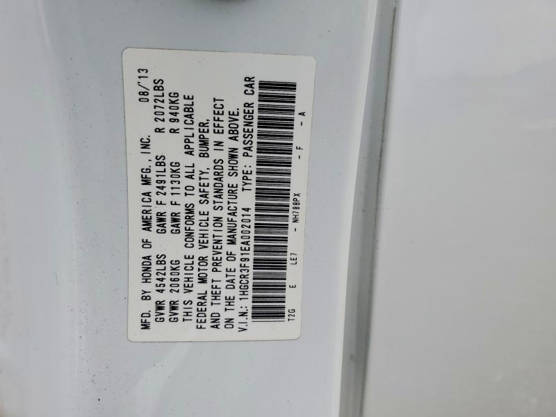 60581326 :رقم المزاد ، 1HGCR3F91EA002014 vin ، 2014 Honda Accord مزاد بيع