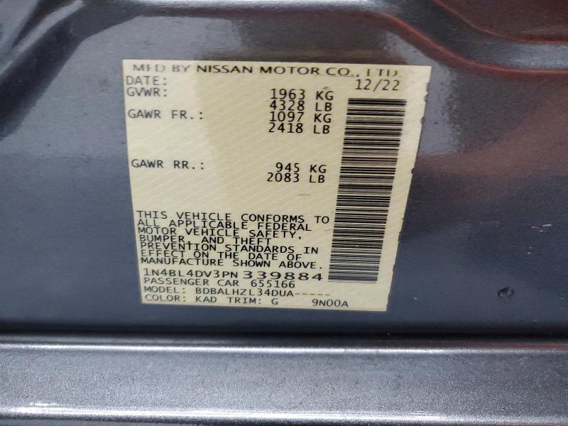 60200176 :رقم المزاد ، 1N4BL4DV3PN339884 vin ، 2023 Nissan Altima مزاد بيع
