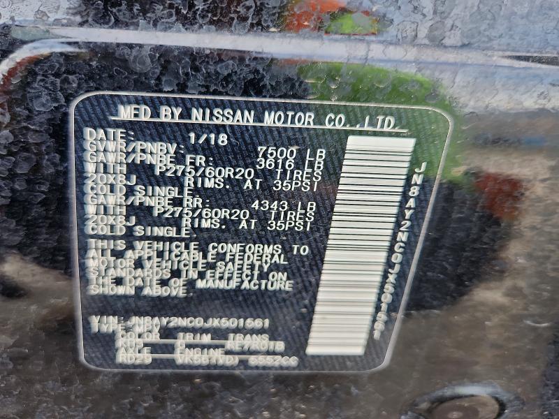 Продажа на аукционе авто 2018 Nissan Armada, vin: JN8AY2NC0JX501561, номер лота: 60468556