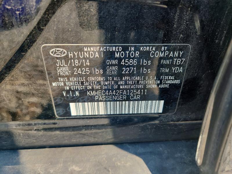 2015 Hyundai Sonata Hybrid მანქანა იყიდება აუქციონზე, vin: KMHEC4A42FA125411, აუქციონის ნომერი: 58834196