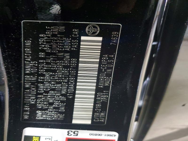 2026 Toyota Camry მანქანა იყიდება აუქციონზე, vin: 4T1DAACK8TU671698, აუქციონის ნომერი: 60958956