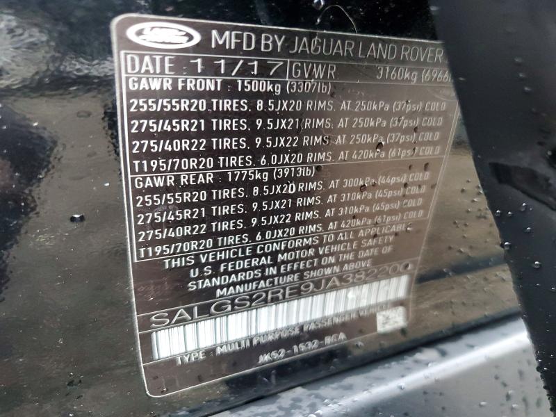 Продажа на аукционе авто 2018 Land Rover Range Rover, vin: SALGS2RE9JA382200, номер лота: 60303216