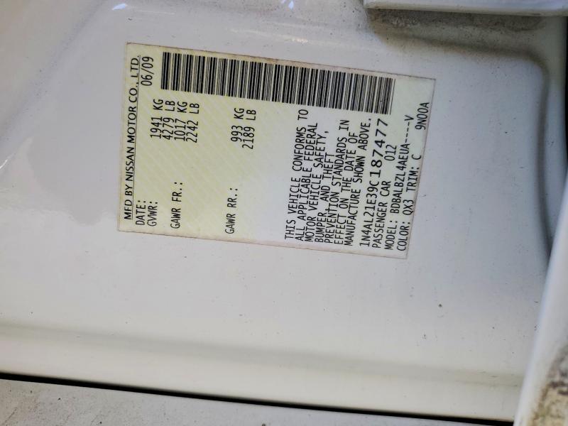 60031576 :رقم المزاد ، 1N4AL21E39C187477 vin ، 2009 Nissan Altima مزاد بيع