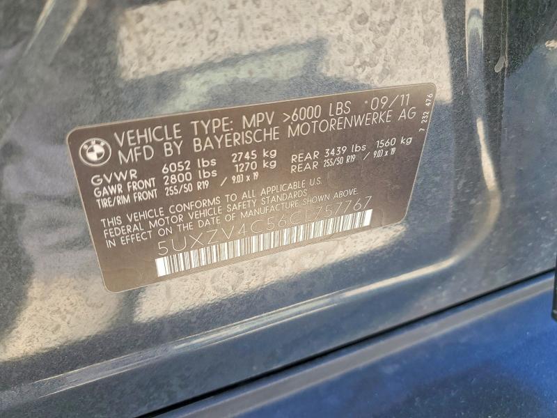 Aukcja sprzedaży 2012 Bmw X5, vin: 5UXZV4C56CL757767, numer aukcji: 59682326