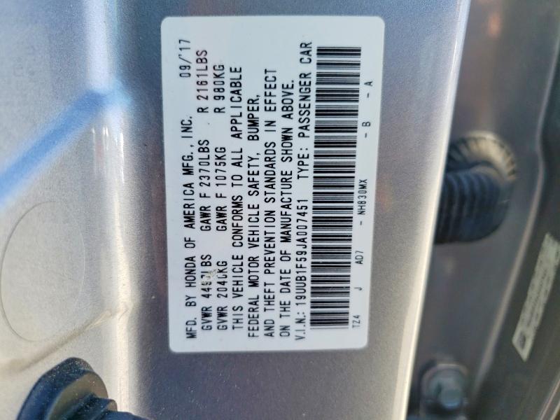 Продажа на аукционе авто 2018 Acura Tlx, vin: 19UUB1F59JA007451, номер лота: 59708576