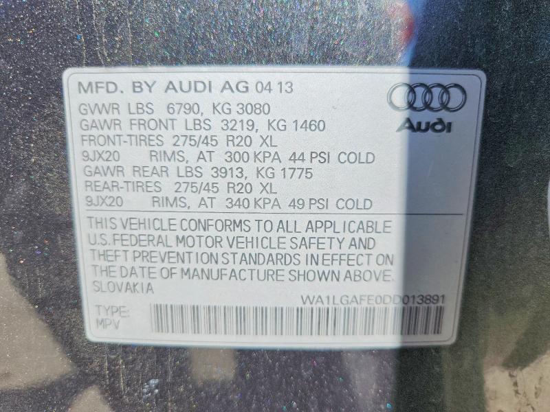 Aukcja sprzedaży 2013 Audi Q7, vin: WA1LGAFE0DD013891, numer aukcji: 60955736