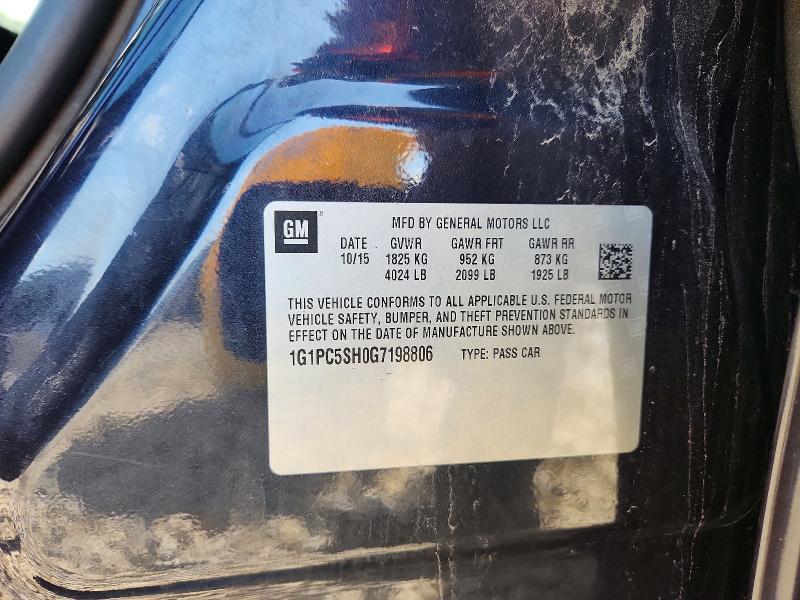 Aukcja sprzedaży 2016 Chevrolet Cruze Limited, vin: 1G1PC5SH0G7198806, numer aukcji: 59280226