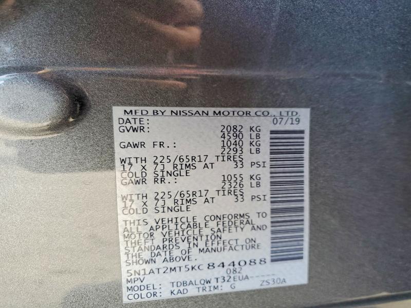 Aukcja sprzedaży 2019 Nissan Rogue, vin: 5N1AT2MT5KC844088, numer aukcji: 60954596