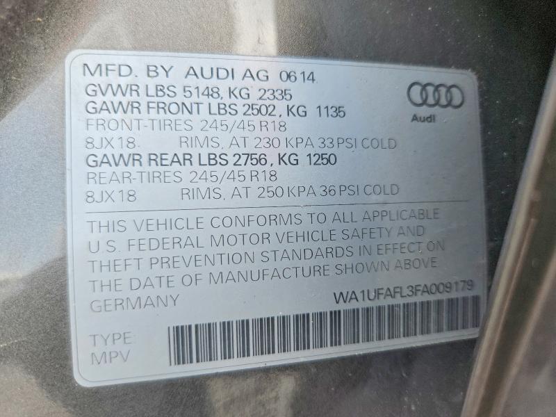 Продаж на аукціоні авто 2015 Audi A4 Allroad, vin: WA1UFAFL3FA009179, номер лоту: 63328866