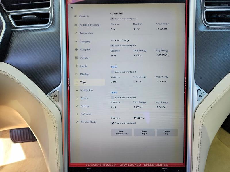 Продажа на аукционе авто 2017 Tesla Model S, vin: 5YJSA1E16HF225971, номер лота: 62623586