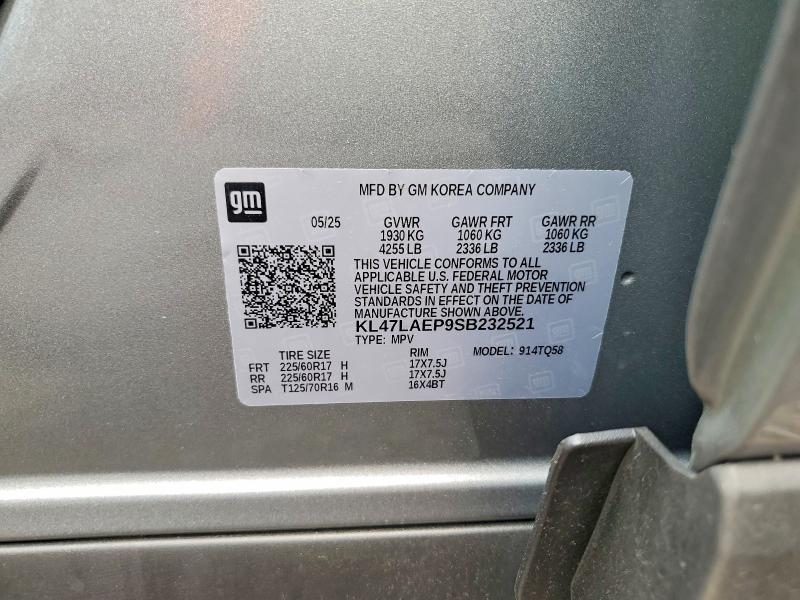 2025 Buick Envista მანქანა იყიდება აუქციონზე, vin: KL47LAEP9SB232521, აუქციონის ნომერი: 61413446