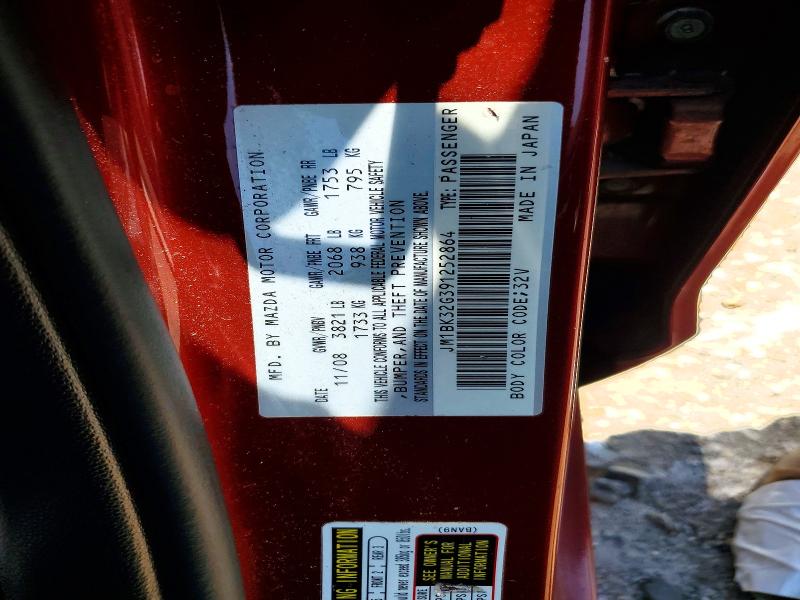 Aukcja sprzedaży 2009 Mazda 3, vin: JM1BK32G391252864, numer aukcji: 60077516