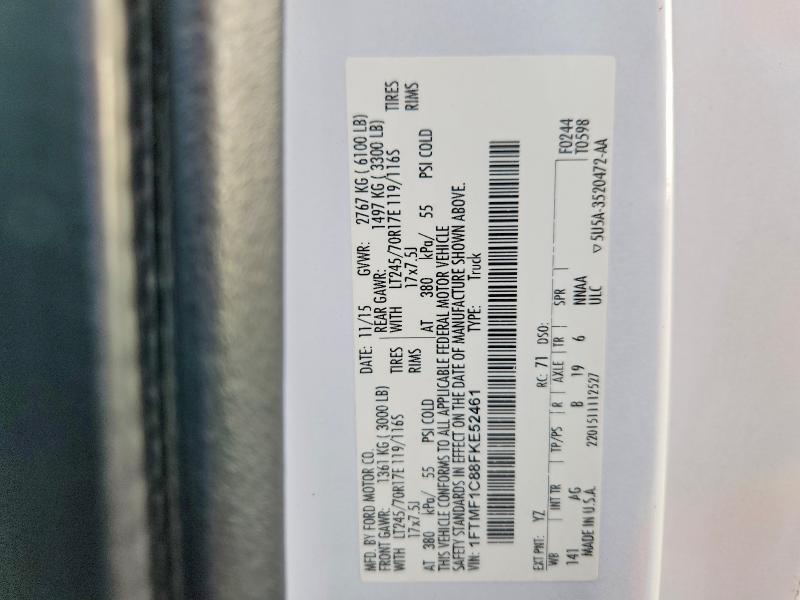 61018916 :رقم المزاد ، 1FTMF1C88FKE52461 vin ، 2015 Ford F150 مزاد بيع