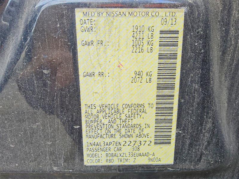 Продаж на аукціоні авто 2014 Nissan Altima, vin: 1N4AL3AP7EN227372, номер лоту: 59184206