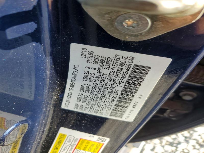Продаж на аукціоні авто 2019 Honda Accord, vin: 1HGCV1F44KA035377, номер лоту: 58958096