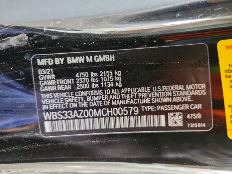 Продажа на аукционе авто 2021 Bmw M4, vin: WBS33AZ00MCH00579, номер лота: 60485116