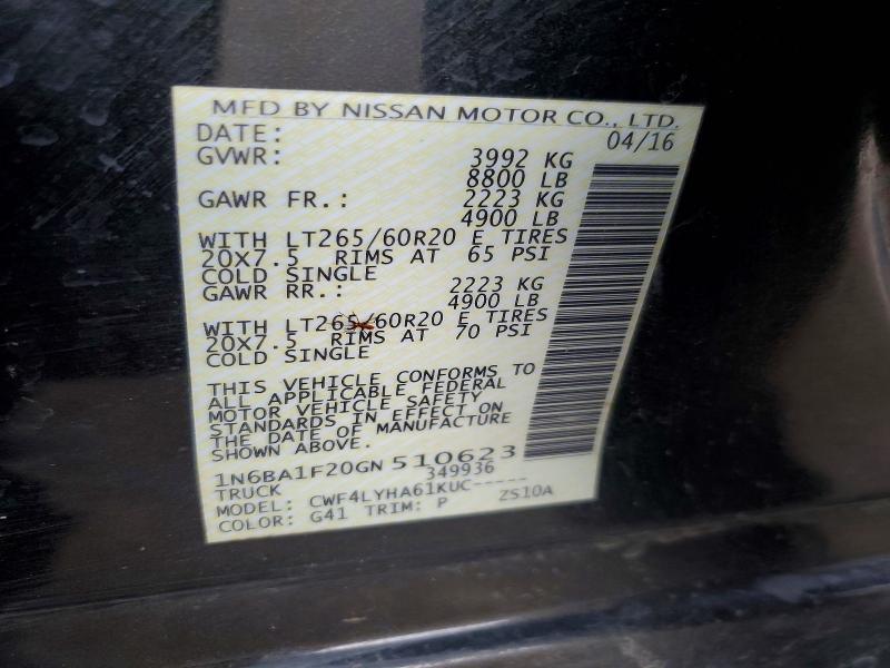 Продажа на аукционе авто 2016 Nissan Titan Xd, vin: 1N6BA1F20GN510623, номер лота: 60620746