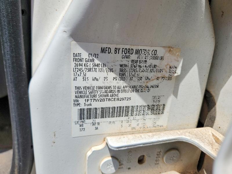 Aukcja sprzedaży 2012 Ford F250, vin: 1FT7W2BT8CEB29725, numer aukcji: 60612736