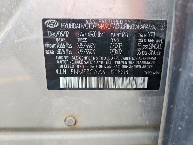Продажа на аукционе авто 2020 Hyundai Santa Fe, vin: 5NMS3CAA6LH208218, номер лота: 63347366