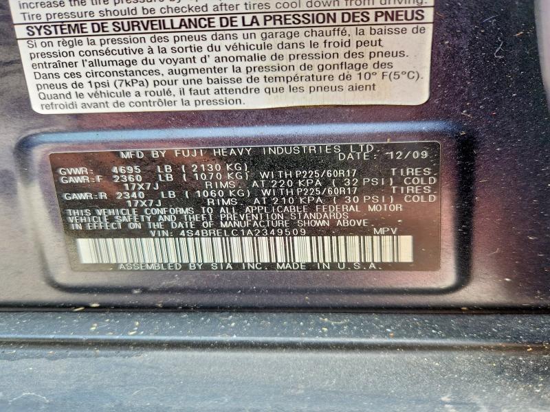 Продажа на аукционе авто 2010 Subaru Outback, vin: 4S4BRELC1A2349509, номер лота: 61208556