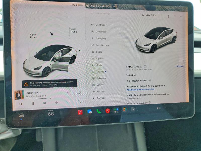2021 Tesla Model 3 მანქანა იყიდება აუქციონზე, vin: 5YJ3E1EA0MF853737, აუქციონის ნომერი: 62816296