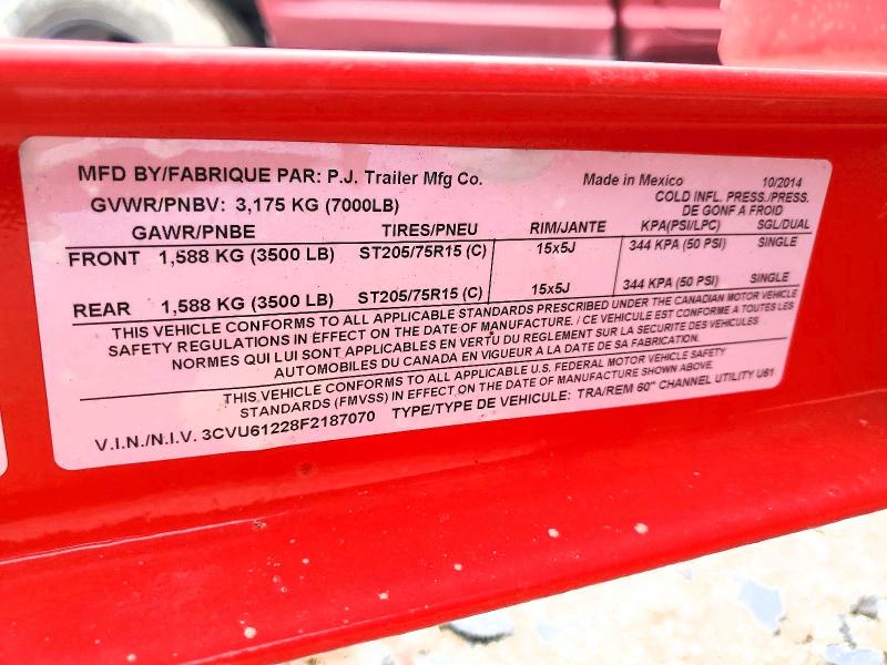 Продажа на аукционе авто 2015 Pj Trailers Company Other, vin: 3CVU61228F2187070, номер лота: 60306806