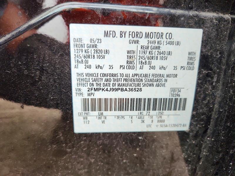 2023 Ford Edge მანქანა იყიდება აუქციონზე, vin: 2FMPK4J99PBA36528, აუქციონის ნომერი: 61396546