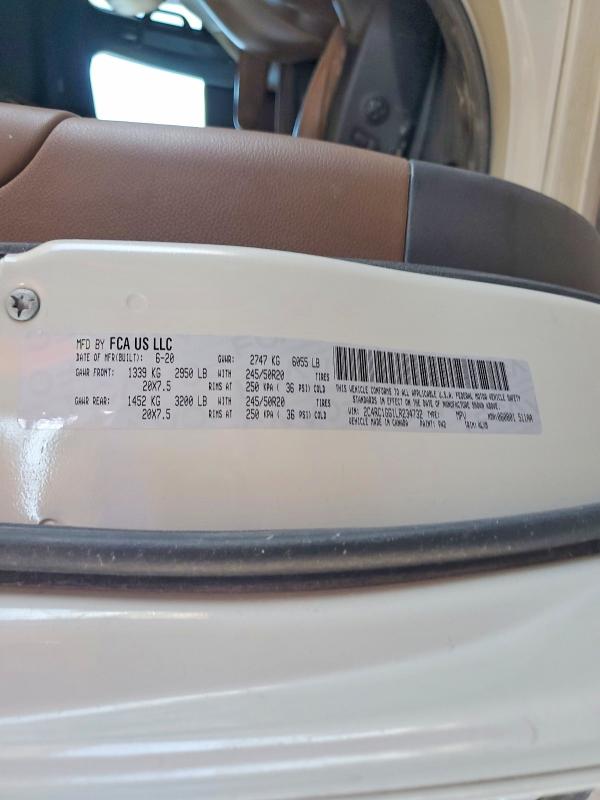59712866 :رقم المزاد ، 2C4RC1GG1LR234732 vin ، 2020 Chrysler Pacifica مزاد بيع